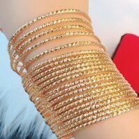 Vòng ximen cao cấp màu vàng 18 khoá xỏ bộ 7 chiếc