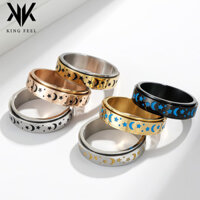 Vòng xoay họa tiết bầu trời phát sáng Vòng thép titan Nhẫn giải nén thời trang