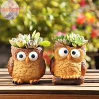 Vonluxu Hoạt Hình Dễ Thương Cú Nhựa er, Chậu Hoa Mini Để Trang Trí Máy Tính Để Bàn Gia Đình, Ban Công Sân Vườn Micro Phong Cảnh VN