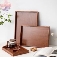 Vonluxu Khay Gỗ Hình Chữ Nhật Gỗ Mun Khay Trà Trái Cây Ăn Nhẹ Cà Phê Ăn Sáng Khay Phục Vụ Đĩa Ăn Nhà Bếp Bộ Đồ Ăn VN