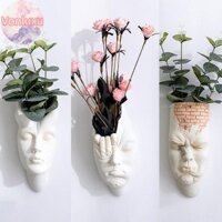 Vonluxu Nhân Vật Nhựa Chậu Hoa Treo Tường Nhựa Điêu Khắc Nhựa Thú Vị Chậu Trồng Chậu Cây Trang Trí Chậu Cây Hình Mặt Người Chậu Vườn Chậu Hoa Độc Đáo Nhựa
