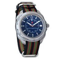 Vostok Komandirskie Dark-Blue Dial Army Mechanical Mens Military Commander Wrist Watch #211398
