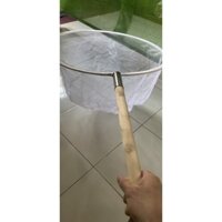 Vợt bắt cá loại lớn 60cm, lồng sâu 40cm, lưới to, khung sắt inoxx chắc chắn