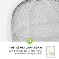 Vợt Bắt Muỗi Điện Quang Thông Minh, Máy Bắt Muỗi Tự Động Sạc Pin Ánh Sáng Xanh Kiêm Đèn Ngủ 2 Lớp Chống Giật An Toàn