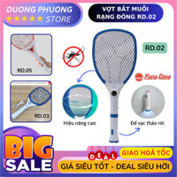 Vợt bắt muỗi Rạng Đông VBM RD.02 & VBM RD.03 & VBM RD.05, Tích hợp đèn pin siêu sáng, có thể tháo rời, Bảo hành 12 Tháng