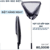 Vợt cá inox tam giác gấp gọn 2m1