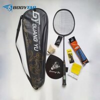 Vợt cầu lông 4u Guangyu khung carbon siêu nhẹ đan lưới sãn và phụ kiện tặng kèm - V01