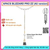 Vợt cầu lông Apacs Blizzard Pro ZZ - 4U | Vợt 4U thân đũa thế hệ mới, đũa chỉ 6.2mm, nặng đầu chuyên công, khung đan 17k