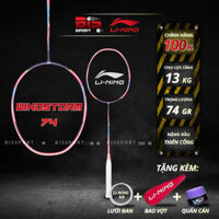Vợt Cầu Lông Chính Hãng Lining Windstorm 74  Hồng  - Hàng Chính Hãng Nội Địa - Trọng Lượn Siêu Nhẹ 74gr, Dễ Đánh