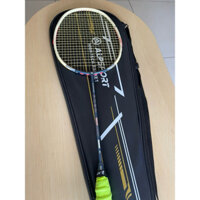 Vợt cầu lông cũ 99% Alp sport YQ màu kem 4u, căng sẵn lưới 11kg