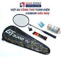 Vợt cầu lông Guangyu khung carbon 4u màu trắng (Tặng 1 lần căng dây và quấn cán)