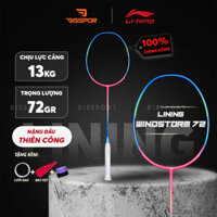 Vợt Cầu Lông Lining Windstorm 72 Chính Hãng - Màu Tím Hồng Xanh - 7U Nặng Đầu, Trọng Lượng Siêu Nhẹ 72g, Cực Linh Hoạt