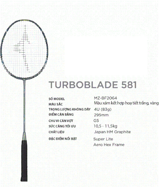 Vợt cầu lông Mizuno Turboblade 581