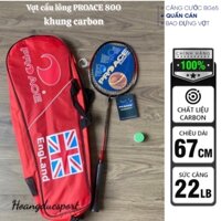 Vợt cầu lông ProAce 800 khung cacbon siêu bền, tặng quấn cán , bao đựng vợt, căng sẵn dây