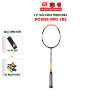 Vợt cầu lông ProKennex POWER PRO 708 chính hãng công thủ toàn diện 1 cây - Tặng kèm quấn cán và túi vải Cabasports - Căng 10.5kg - BLACK ORANGE