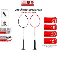 VỢT CẦU LÔNG PROKENNEX THUNDER 7003 CHẤT LƯỢNG CHÍNH HÃNG ĐÃ ĐAN LƯỚI TRỢ LỰC 1 cây - Tặng kèm quấn cán và túi vải Cabasports - Màu Đen - 10.5KG