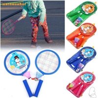 Vợt cầu lông trẻ em MAINAUSHUI, Vợt tập luyện trẻ em cầm tay nhiều màu, chắc chắn với 3 quả bóng Nylon Tương tác giữa cha mẹ và con cái Túi đựng trong nhà ngoài trời
