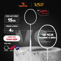 Vợt cầu lông VS ACE Power 11 Max Chính Hãng - Màu Trắng - Căng Được 16kg, Dẻo, Dễ Thuần, Trợ Lực, Công Thủ Toàn Diện