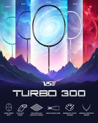 Vợt cầu lông VS Turbo 300 chính hãng carbon bền nhẹ 4U căng sẵn công thủ toàn diện cho mọi người chơi