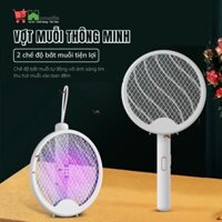 Vợt Diệt Muỗi Thông Minh 2 In 1 Kiêm Đèn Bắt Muỗi Tự Động Ban Đêm Gấp Gọn 2 Lớp Lưới Bảo Vệ An Toàn Có Bảo hành