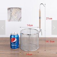 Vợt hủ tiếu inox (vợt trụng hủ tiếu, vá trụng hủ tiếu) -  14x14cm, cao 17cm