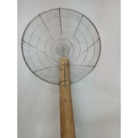 Vợt lẩu, rán chiên, vợt vòng vớt thức ăn cán tre bền đẹp 3 tấc loại lớn