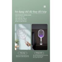 Vợt Muỗi kiêm Đèn Bắt Muỗi 2 trong 1 - Pin sạc cao cấp 1200 mah - Bảo hành 3 tháng - 1 đổi 1