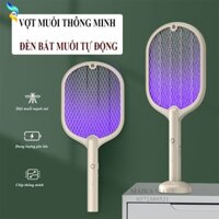 Vợt muỗi kiêm đèn bắt muỗi tự động 2in1 chính hãng, tích điện 1200mAh sạc pin thông minh tiện lợi (LOẠI XỊN)