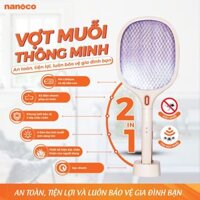 Vợt muỗi Nanoco 2in1 - Ánh sáng tím thu hút muỗi, Pin trâu, sạc cực nhanh - Nhựa ABS siêu bền