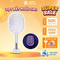 Vợt Muỗi Thông Minh 2 Chế Độ Kèm Đèn Bắt Muỗi Tự Động 2IN1 Với Pin Sạc Cao Cấp 1200mAh, Thiết Kế Mới Hot 2024