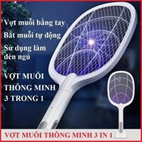Vợt muỗi thông minh 3in1 để bàn tự động thu hút bắt muỗi bằng ánh sáng tím.. (GDVU)