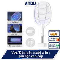 Vợt Muỗi Thông Minh Kiêm Đèn Bắt Muỗi Tự Động 2in1 Thu Hút Muỗi Bằng Ánh Sáng Tím Có Màng Bảo Vệ An Toàn Cho Trẻ Em