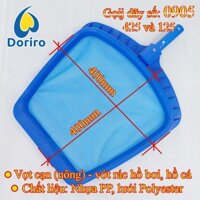 Vợt rác có lưới cạn (nông) - vớt rác hồ bơi, hồ cá, vành nhựa, kích thước 40x40cm