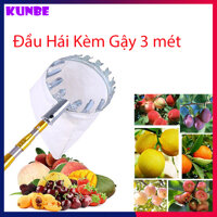 Vợt, Sào, Gậy Inox KUNBE Siêu Chắc, Nhiều Kích Thước Kèm Đầu Hái Trái Cây Đường Kính 16cm, Dụng Cụ Hái Quả Trên Cao - Vợt Hái Kèm Gậy 3 mét