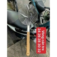 VỢT VÒNG INOX  CÁN TRE VỚT XƯƠNG,RAU CỦ VỚT ĐỒ CHIÊN Size 28cm