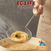 Vợt vớt mì, vợt vớt dồ chiên rau củ bằng inox size lớn cán dài cao cấp tiện dụng EC Life 1115