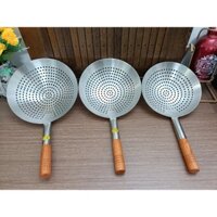 Vợt Vớt Xương, Rau Củ INOX Cán Gỗ Loại Dày Size 22cm