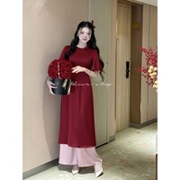 [VOUCHER 10% - TỐI ĐA 50K] Áo Dài NHƯ Ý Cách Tân 2025 Áo Dài Tết Lụa Ngọc Trai Cao Cấp Phối Tay Bồng Bềnh AD20