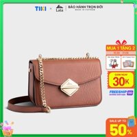 VOUCHER 30K Túi đeo chéo da nữ khóa nhấn hình thoi Lata HN97 - Bò đậm