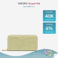 [Voucher 40K | 4.4] Vascara Ví Cầm Tay Zip-Around Phối Vân Cá Sấu - WAL 0302