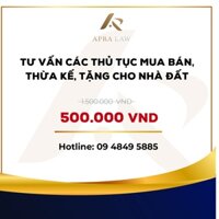 VOUCHER - Apra Law - [TV009] - Tư vấn các thủ tục mua bán, thừa kế - Công ty Luật Apra