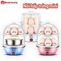 [Voucher & Dịch vụ]Nồi hấp trứng Lingrui mini đa chức năng nồi hấp bằng thép không gỉ 2 tầng dụng cụ gia dụng làm đồ ăn