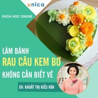 [Voucher-FULL Khóa học online] Làm bánh rau câu kem bơ không cần biết vẽ-thạch gelatin dẻo giòn khuôn bột sợi khay flan