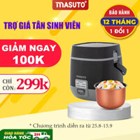 [VOUCHER GIẢM 100K] Nồi Cơm Điện Mini Masuto Ruột Dày Dặn 08L Nấu Ngon Siêu Tốc Đủ Cho 1-2 Người Ăn