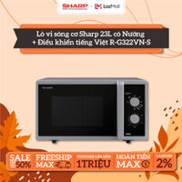 [Voucher Upto 4 triệu] Lò vi sóng có nướng Sharp R-G322VN-S 23 lít | 2 chế độ | 5 mức công suất | Bảng điều khiển cơ