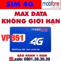 [VPB51], [ SIM Mobifone VPB51] Sim 4G Mobifone Miễn Phí 1 Năm Không Giới Hạn Dung Lượng Tốc Độ Cao