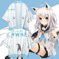 Vtuber Shirakami Fubuki 3D In Kimono Nhật Bản Haori Yukata Thời Trang Mùa Hè Tay Ngắn Thoáng Mát