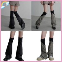 Vua Bông Tai Kẹp Nữ Màu Sắc Tương Phản Đùi loe Giữ Ấm Chân Grunge Trên Đầu Gối Dài Tất Chân Bao Vớ Dạo Phố
