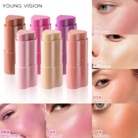 Vui lòng tạo tiêu đề tối ưu cho Shopee Việt Nam dựa trên 'YOUNG VISION 6-Color Heart Blush Stick Contour Stick Face Modification Mousse Blush Lipstick 3-in-1' theo quy tắc tiêu đề của Shopee ở Việt Nam, tạo tiêu đề có độ chuyển đổi cao cho [Danh mục Sản p