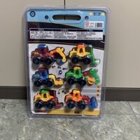 [Vui nhộn] Đồ chơi có sẵn Đội xây dựng ô tô kéo lại Kỹ thuật Xe cẩu Máy xúc Bộ đồ chơi trẻ em